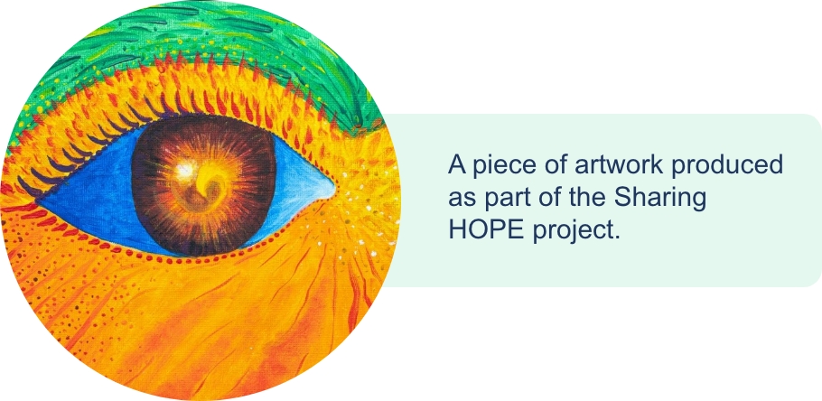 A piece of artwork produced as part of the Sharing HOPE project.